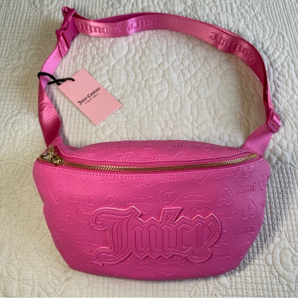 JUICY COUTURE NWT Juicy Pink Upgrade U Fanny Bag Size 11.5” x 6”